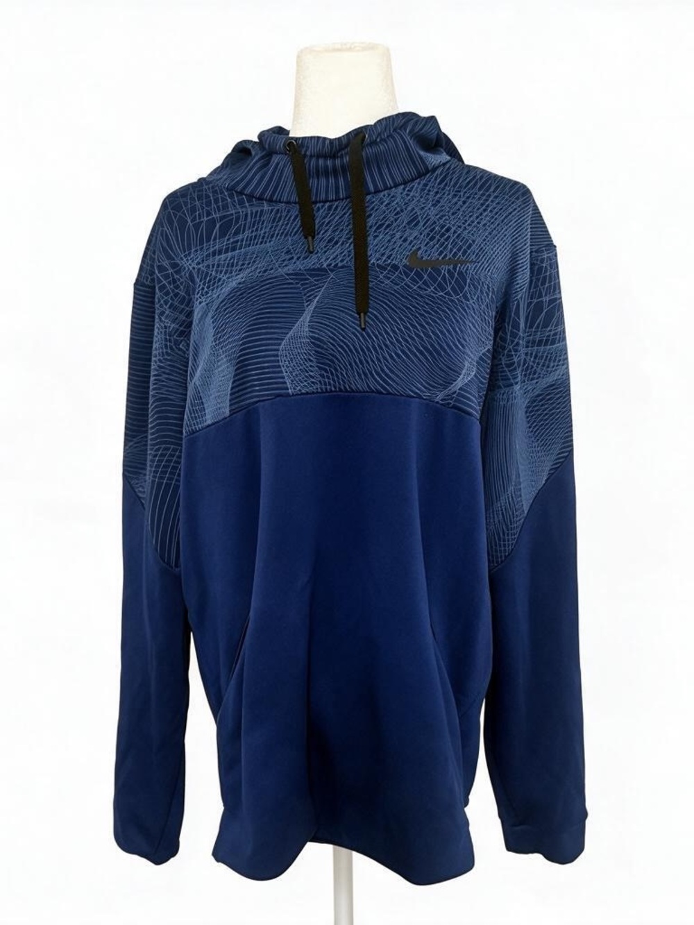 Nike Men's Navy Dri-Fit Pullover Hoodie Tall XL
